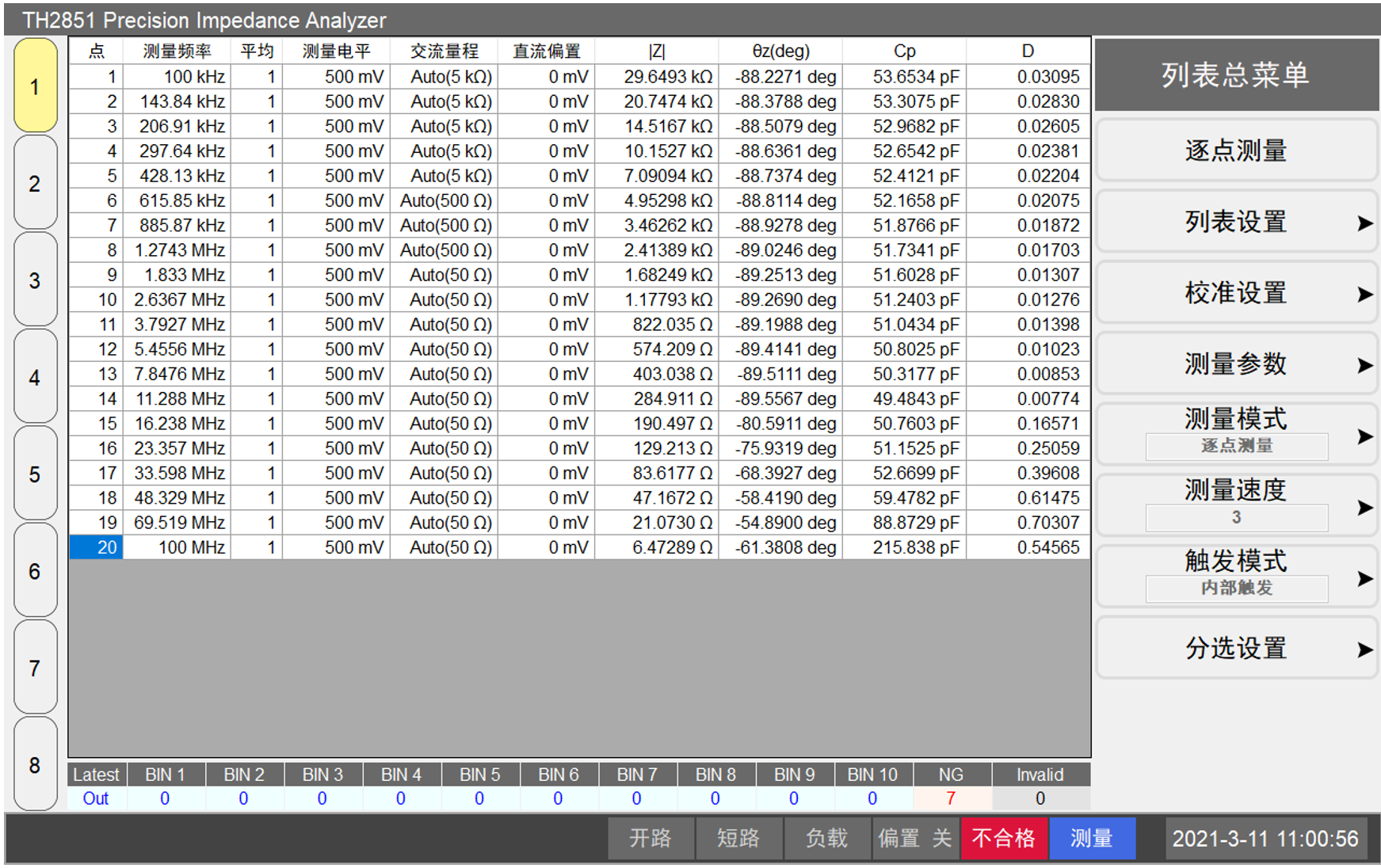 TH2851-015阻抗测试仪/阻抗分析仪